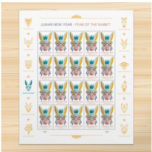 USPS | Office | 0lunar New Year Of The Rabbit 2023 Forever Postage ...